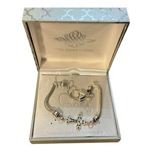 Silver Plated Bracelet with Cross Charm